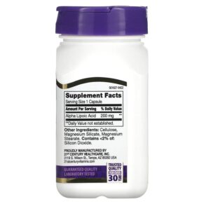21st Century Alpha Lipoic Acid 200 mg 60 Capsules 740985280720