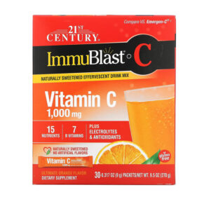 21st Century ImmuBlast-C Vitamin C Effervescent Drink Mix Ultimate Orange 1.000 mg 30 gói 0.317 oz (9 g) 740985278437