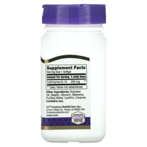 21st Century Liquid Filled CoQ-10 200 mg 90 Rapid Release Softgels 740985274149