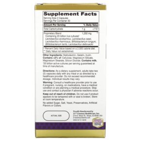 21st Century Ultra Potency Advanced Probiotic 60 Capsules 740985275054