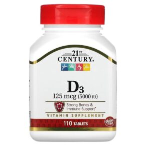 21st Century Vitamin D3 125 mcg (5.000 IU) 110 viên 740985272886