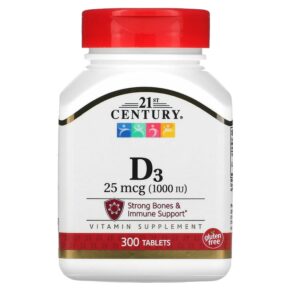 21st Century Vitamin D3 25 mcg (1.000 IU) 300 viên 740985272923