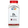21st Century Vitamin D3 25 mcg (1.000 IU) 500 viên 740985271391