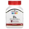 21st Century Vitamin D3 250 mcg (10.000 IU) 110 viên 740985275047