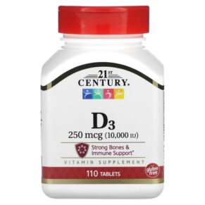 21st Century Vitamin D3 250 mcg (10.000 IU) 110 viên 740985275047