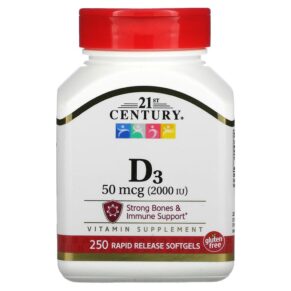 21st Century Vitamin D3 50 mcg (2.000 IU) 250 viên 740985274163