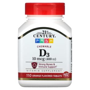 21st Century Vitamin D3 Orange 100 mcg (400 IU) 110 viên 740985273807
