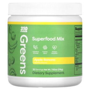 310 Nutrition Greens Superfood Mix Apple Banana 7.62 oz (216 g) 810018831790
