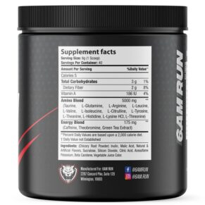 6AM Run Marathon Advanced Amino + Preworkout Formula Raspberry Iced Tea 12.7 oz (360 g) 745558343482