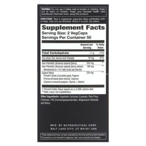 Action Labs Positive Prostate Saw Palmetto Men's Support 100 VegCaps 047868488809
