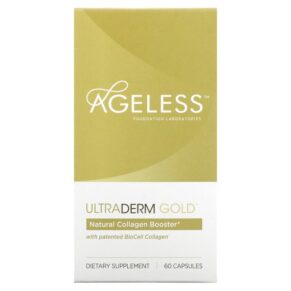 Ageless Foundation Laboratories UltraDerm Gold Natural Collagen Booster + Patented BioCell Collagen 60 viên 691546001608