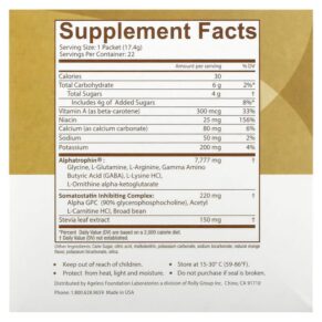Ageless Foundation Laboratories UltraMax Gold Advanced Rejuvenation Formula with Alphatrophin Valencia Orange 22 Packets 0.61 oz (17.4 g) Each 691546001103