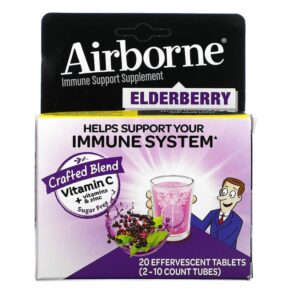 AirBorne Immune Support Supplement Elderberry 2 Tubes 10 Effervescent viên 647865903789