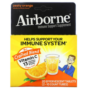 AirBorne Immune Support Supplement Zesty Orange 2 Tubes 10 Effervescent viên 647865962984