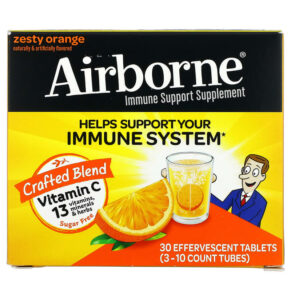 AirBorne Immune Support Supplement Zesty Orange 3 Tubes 10 Effervescent viên 647865100300