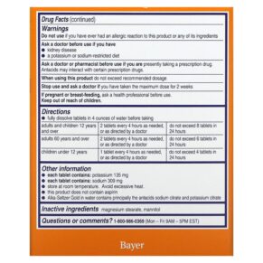 Alka-Seltzer Gold 36 Effervescent Tablets 016500566755