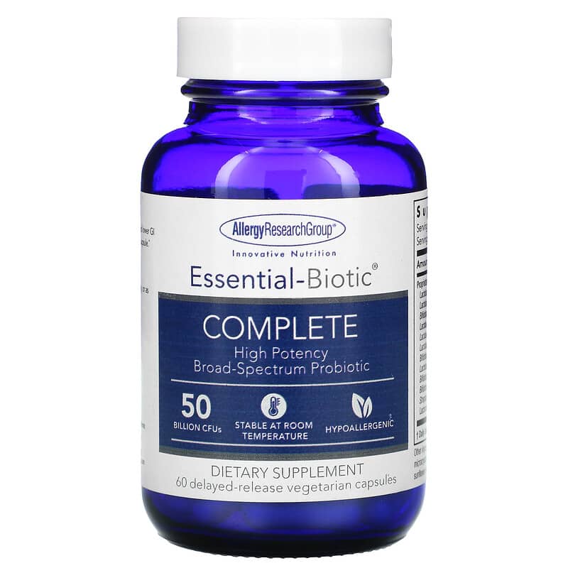 Allergy Research Group Essential-Biotic Complete 50 Billion CFUs 60 Delayed-Release Vegetarian Capsules 1 Allergy Research Group Essential-Biotic Complete 50 Billion CFUs 60 Delayed-Release viên 713947773004
