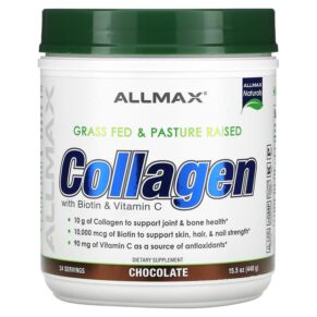 ALLMAX Collagen + Biotin & Vitamin C Chocolate 15.5 oz (440 g) 665553229737