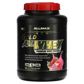 ALLMAX Gold AllWhey Premium Whey Protein Strawberry 5 lbs (2.27 kg) 665553121369