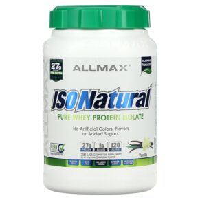 ALLMAX IsoNatural Pure Whey Protein Isolate Vanilla 2 lbs (907 g) 665553223223