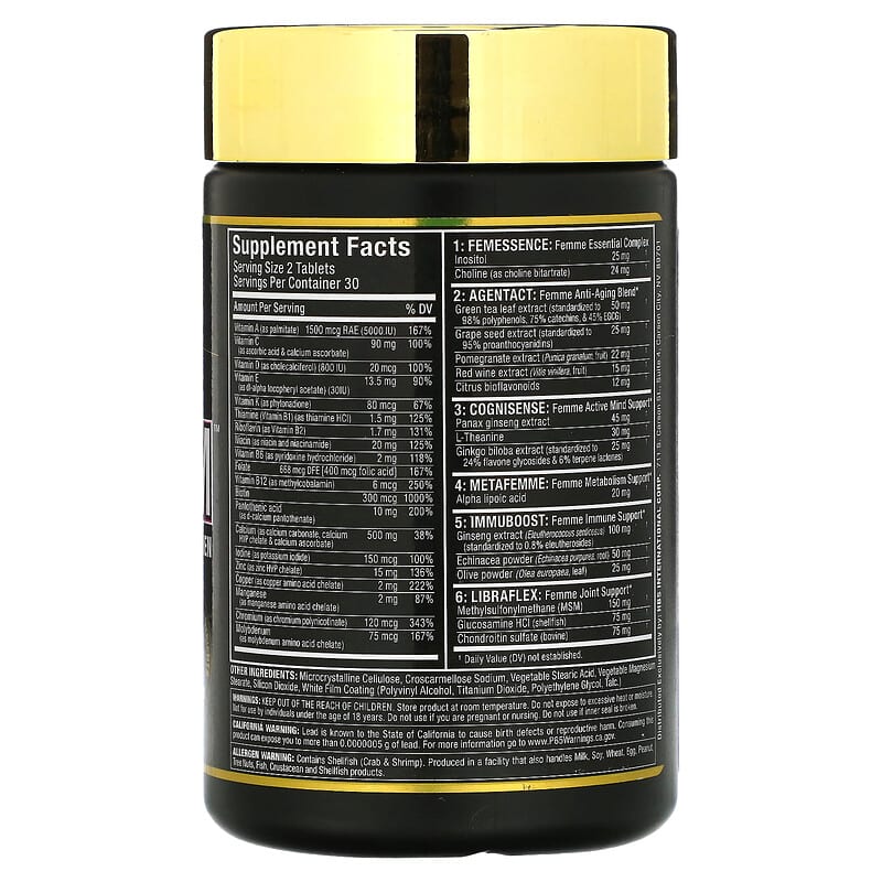 ALLMAX Vitaform Premium Multi-Vitamin For Women 60 Tablets 8 Thành phần vi chất ALLMAX Vitaform Premium Multi-Vitamin cho Nữ 60 viên 665553228808