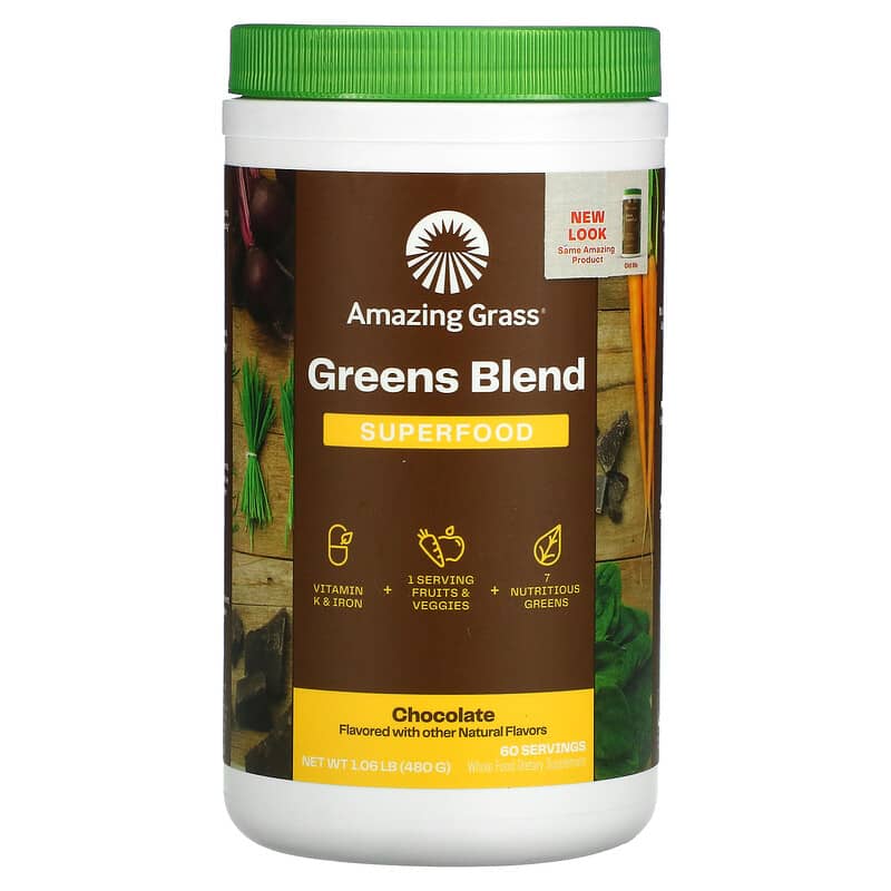 Amazing Grass Green Blend Superfood Chocolate 1.06 oz (480 g) 1 Amazing Grass Green Blend Superfood Chocolate 1.06 oz (480 g) 829835000128