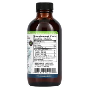 Amazing Herbs Black Seed 100% Pure Cold-Pressed Black Cumin Seed Oil 4 fl oz (120 ml) 665231120042