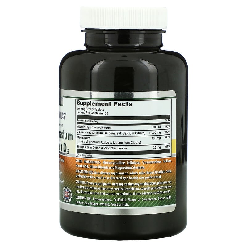 Amazing Nutrition Calcium Magnesium Zinc + Vitamin D3 150 Tablets 8 Thành phần vi chất Amazing Nutrition Calcium Magnesium Zinc + Vitamin D3 150 viên 819209027868