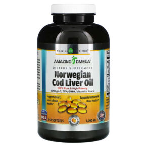 Amazing Nutrition Norwegian Cod Liver Oil Fresh Orange 1.000 mg 250 viên 810180021081