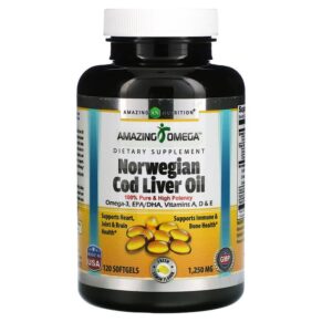 Amazing Nutrition Norwegian Cod Liver Oil Lemon 1.250 mg 120 viên 810180029377