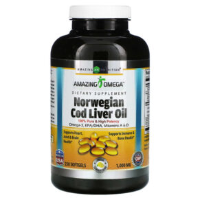 Amazing Nutrition Norwegian Cod Liver Oil Lemon 1.000 mg 250 viên 810180021098