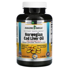 Amazing Nutrition Norwegian Cod Liver Oil Orange 1.250 mg 120 viên 810180029384
