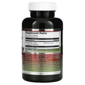 Amazing Nutrition Red Yeast Rice 600 mg 120 Capsules 810180023085