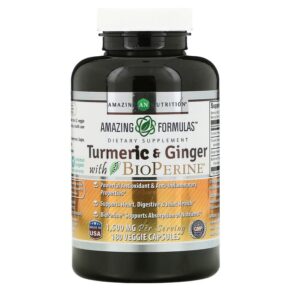 Amazing Nutrition Turmeric & Ginger + BioPerine 750 mg 180 viên 819209021637