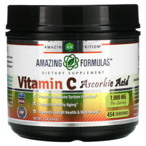 Amazing Nutrition Vitamin C Ascorbic Acid 1.000 mg 1 lb (454 g) 810180025966