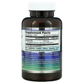 Amazing Nutrition Vitamin K2 100 mcg 120 VCaps 810180021289