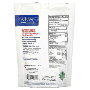 American Biotech Labs Silver Biotics Silver Lozenges with Vitamin C Orange Splash 21 Lozenges 3 oz (85 g) 831060006103