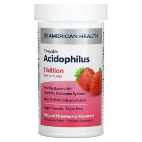 American Health Acidophilus Natural Strawberry 60 bánh 076630303224