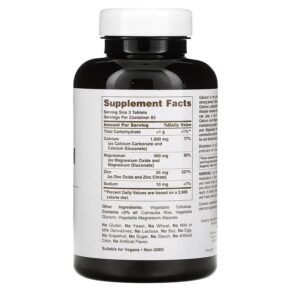 American Health Chelated Calcium Magnesium Zinc 250 Tablets 076630042932