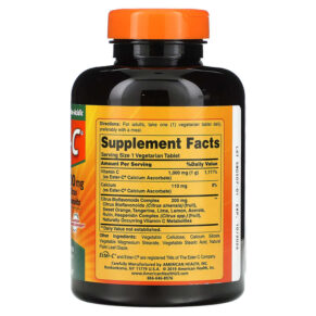 American Health Ester-C with Citrus Bioflavonoids 1.000 mg 180 Vegetarian Tablets 076630169844