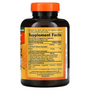 American Health Ester-C with Citrus Bioflavonoids 500 mg 240 Vegetarian Capsules 076630169677