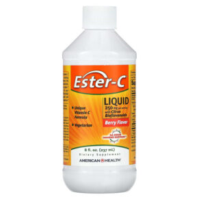 American Health Ester-C Liquid + Citrus Bioflavonoids Berry Flavor 250 mg 8 fl oz (237 ml) 076630170291