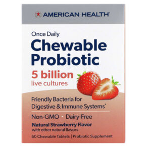 American Health Once Daily Probiotic Natural Strawberry 5 Billion CFU 60 viên 076630300797