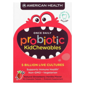 American Health Probiotic Kid Natural Strawberry Vanilla 5 Billion Live Cultures 30 viên 076630303026