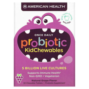 American Health Probiotic Kidviên Natural Grape 5 Billion Live Culture 30 viên 076630303019