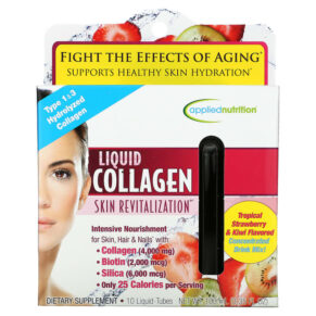 Applied Nutrition Liquid Collagen Skin Revitalization Tropical Strawberry & Kiwi 10 Liquid-Tubes 10 ml 710363578374