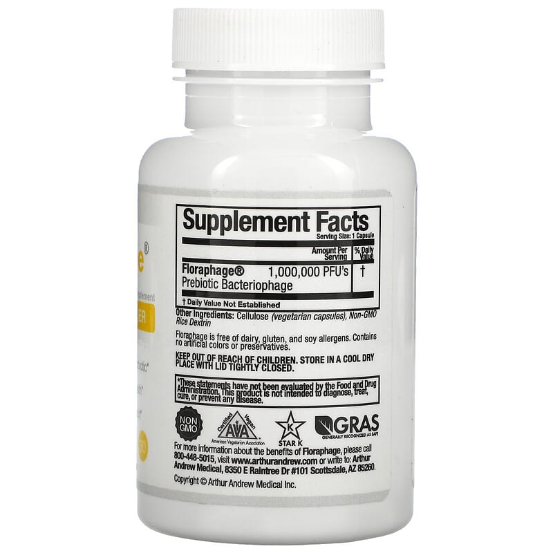 Arthur Andrew Medical Floraphage Probiotic Multiplier 30 Capsules 8 Thành phần vi chất Arthur Andrew Medical Floraphage Probiotic Multiplier 30 viên 855571001761