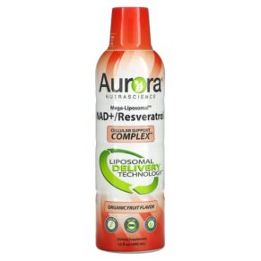 Aurora Nutrascience Mega-Liposomal NAD+/Resveratrol Organic Fruit 16 fl oz (480 ml) 628504648230