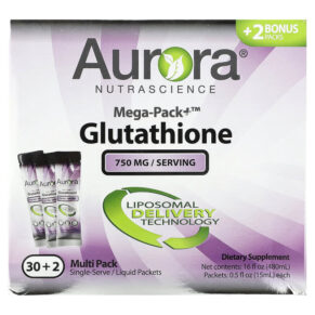Aurora Nutrascience Mega-Pack+ Glutathione 750 mg 32 Packs 0.5 fl oz (15 ml) 628504648186