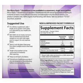 Aurora Nutrascience Micro-Pack+ Glutathione 500 mg 30 Packets 0.34 fl oz (10 ml) Each 3 Aurora Nutrascience Micro-Pack+ Glutathione 500 mg 30 Packets 0.34 fl oz (10 ml) Each 628504648209